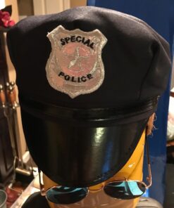Jacobson Hat Company Police Hat with Bright Gold Plastic Badge One Size Fits Most Black 22 71ayxRltMbL