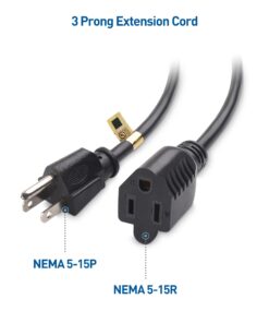 Alternative view of Cable Matters 16 AWG Heavy Duty Power Extension Cord 25 ft, UL Listed (Power Cord Extension / 3 Prong Extension Cords, NEMA 5-15P to NEMA 5-15R) 25 Feet Black 1