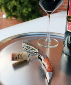 Barvivo Natural Rosewood Wine Opener with Foil Cutter Knife & Cap Remover, Double Hinged Manual Wine Key for Bartenders, Servers, Waiters, Stainless Steel Wine Bottle Opener Corkscrew 25 71azk18XWYL