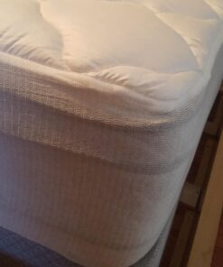 ExceptionalSheets Pillow Top Mattress Pad - Found in Marriott Hotels with Fitted Skirt and 18" Deep Pockets - Supportive Pillowtop Mattress Pad Cover with Cluster Fiber - King Size 30 71b FHqTmtL