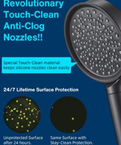 Cobbe Filtered Shower Head with Handheld, High Pressure 6 Spray Mode Showerhead with Filters, Water Softener Filters Beads for Hard Water - Remove Chlorine - Reduces Dry Itchy Skin, Matte Black Round 1. Matte Black 26 71b Q4gqQhL