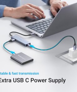 UGREEN USB C Hub 4 Ports, USB C to USB Hub with 4 USB 3.0, Powered USB C Splitter for Laptop, MacBook Pro, iMac, iPad Pro, Chromebook, Dell XPS, iPhone 15/15 Pro, Galaxy S23, and More, 0.5FT 0.5 FT 27 71b0ULtxTLL
