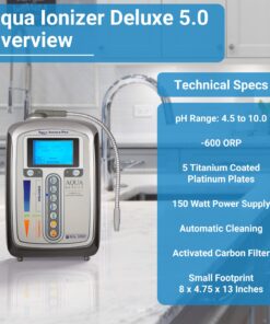 Aqua Ionizer Deluxe 5.0 | Water Ionizer | 7 Water Settings | Home Alkaline Water Filtration System | Produces pH 4.5-10.5 Alkaline Water | Up to -600mV ORP | 4000 Liters Per Filter 32 71b0na3C4L