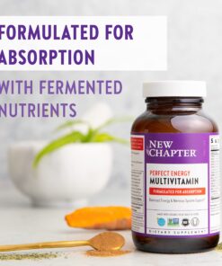 New Chapter Energy Supplement - Perfect Energy Multivitamin for Balanced Energy + Stress Support with B Vitamins + Vitamin D3 + Organic Non-GMO Ingredients - 96 ct 96 Count (Pack of 1) Energizing Multivitamin 12 71b0r85LxrL