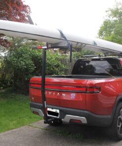 ECOTRIC Truck Bed Extender Pickup Truck Bed Hitch Mount Extension Rack SUV Lumber Ladder Canoe Boat Kayak Long Pipes w/Flag 750lbs Capacity 32 71b1KXV uQL