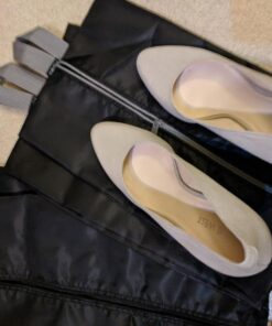 YAMIU Travel Shoe Bags Set of 4 Waterproof Nylon with Zipper for Men & Women, Black 4 Pack - Black 64 71b2gfNrsWL