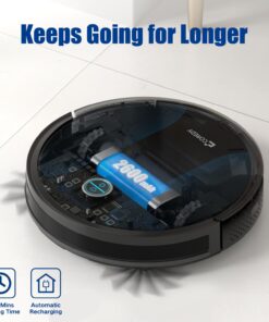 Coredy R550 Ultra Robot Vacuum and Mop Combo, 2200Pa Strong Suction, 2.76 Inch Thin, 120 Mins Runtime, Upgraded Smart Sensor Protection, Super Quite, Self-Charging Robotic Vacuum for Hard Floors, Tile 36 71b38xN8AFL