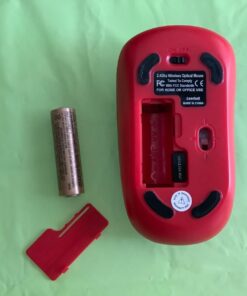 LeadsaiL Wireless Computer Mouse, 2.4G Portable Slim USB Mouse, Silent Click Cordless Mouse 3 Adjustable Levels, 4 Buttons Laptop Mouse for Windows Mac PC Notebook AA Battery-Red 42 71b570OMjmL