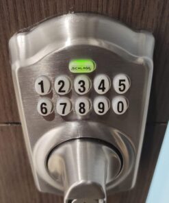 Schlage BE365 CAM 626 Camelot Keypad Deadbolt, Electronic Keyless Entry Lock, Satin Chrome 32 71b5WroIktL