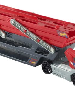 Hot Wheels Playset with Hw MEGA Hauler Toy Truck & 1:64 Scale Car, Stores 50+ Vehicles, Expands to 6 Levels red 24 71b5mijMjSL 2