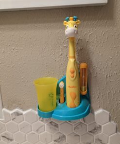Brusheez® Kids’ Electric Toothbrush Set - Safe & Effective for Ages 3+ - Parent Tested & Approved with Gentle Bristles, 2 Brush Heads, Rinse Cup, 2-Minute Timer, & Storage Base (Jovie The Giraffe) Jovie the Giraffe 31 71b5qgXrI1L
