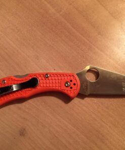 Spyderco Delica 4 Lightweight 7.15" Signature Folding Knife with 2.90" Flat-Ground Steel Blade and High-Strength FRN Handle - PlainEdge Grind Delica 4 Lightweight Flat Ground Orange 25 71b6O1KaNbL