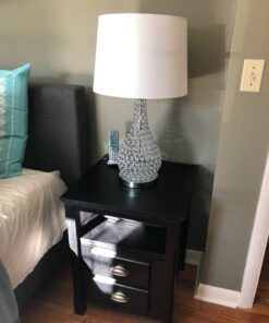 Possini Euro Design Kasey Modern Table Lamp 27" Tall Clear Acrylic Beaded Chrome Silver White Tapered Drum Shade for Bedroom Living Room House Home Bedside Nightstand Office Entryway Kids Family Acrylic Gourd Single 25 71b6sUFiCkL