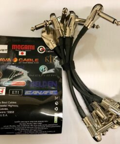 WORLDS BEST CABLES 6 Units - 6 Inch - Pedal, Effects, Patch, Instrument Cable Custom Made Made Using Mogami 2319 Wire and Eminence Nickel Plated ¼ inch (6.35mm) R/A Pancake Type Connectors 22 71b6sY 3tHL
