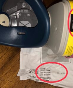 3M P100 Respirator Cartridge/Filter 60923, 1 Pair, Helps Protect Against Organic Vapors, Acid Gases, and Particulates,Magenta, Yellow 22 71b8oVNczFL