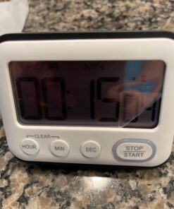 Digital Kitchen Timer Magnetic Loud Alarm, Large LCD Screen Silent/Beeping Multi-Function for Teachers Classroom Kids, Black 21 71b8smjne0L