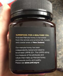 Kiva Raw Manuka Honey, Certified UMF 20+ | MGO 850+ | 100% Pure Genuine New Zealand (8.8oz/250g Bottle) | Non-GMO | No Antibiotics | Traceable | UMF & MGO Certified 8.8 Ounce (Pack of 1) 47 71b9 fSKoiL 1