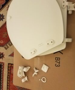 MAYFAIR 848SLOWB 000 Toilet Seat will Slow Close, Never Loosen and Easily Remove, ROUND, Durable Enameled Wood, White 26 71b966Cy3wL