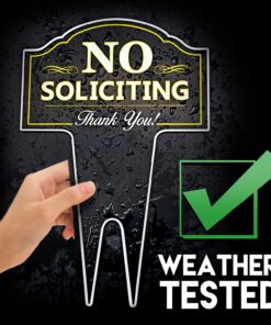 Signs Authority No Soliciting Outdoor Metal Yard Sign for Home, House and Business | Made with Heavy Duty DiBond Aluminum | Stop Solicitation, Deter Door Knockers and Bell Ringers (15"x9.5", Pack 1) No Soliciting Metal Non-Reflective 26 71b9Gh3b3hL