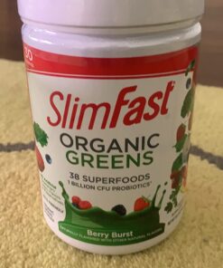 SlimFast Greens Powder, Green Superfoods with Organic Wheat Barley Grass, Flax Seed & Inulin, Oat Fiber Supplement, 1 Billion CFU Probiotics, Probiotic Multi Enzyme- Berry Burst, 30 Servings Organic Greens 47 71b9brgZaSL 2