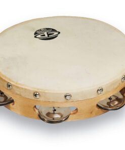Alternative view of CP378 8" Wood Tambourine, Headed, Single Row Jingles