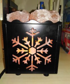 CRYSTAL DECOR Himalayan Pink Salt Lamp Basket & Dimmer Cord Bulb Snowflake 12 71bAaj4e4bL