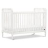 Namesake Liberty 3-in-1 Convertible Spindle Crib with Toddler Bed Conversion Kit in White, Greenguard Gold Certified Warm White