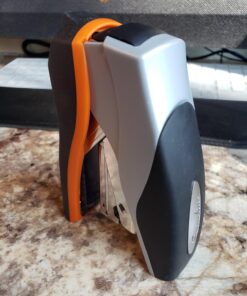 Swingline Stapler, 40 Sheet Capacity, Optima 40, Jam Free, Reduced Effort, Compact, Soft Grip, Metal, Orange, Silver and Black (87842) Pack of 1 Compact Size 26 71bByBbT2jL