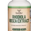 Rhodiola Rosea Supplement 500mg, 120 Vegan Capsules (Manufactured and Third Party Tested in The USA, 3% Salidrosides, 1% Rosavins Extract) for Performance, Calming, Motivation by Double Wood 16 71bCrIusD3L