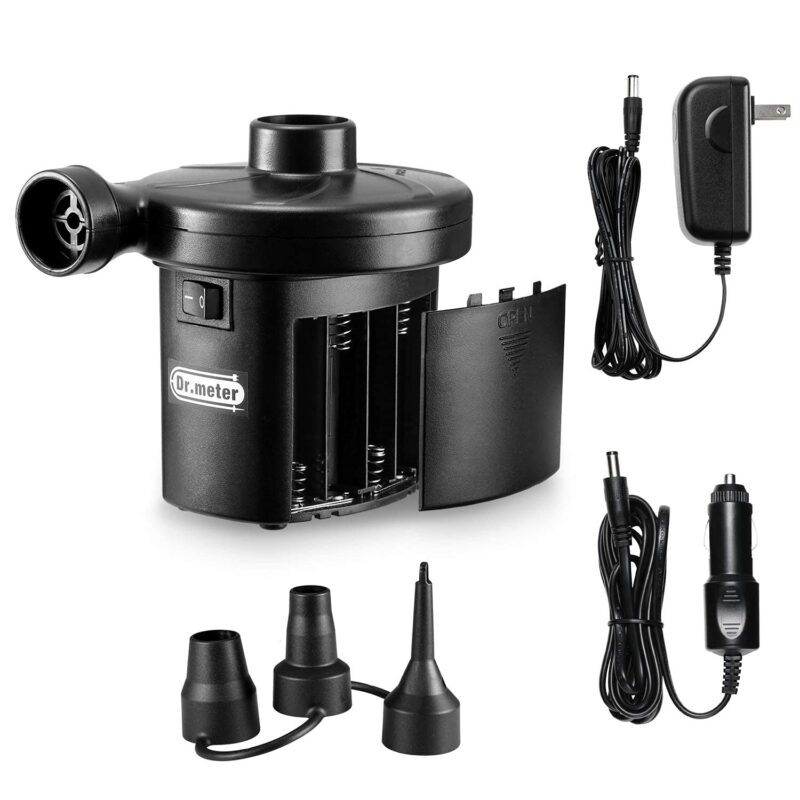 Catalog 1 Dr.meter Electric Air Pump for Mattress, 3 Ways Powered Portable Air Pump with 3-Nozzle - AC 110V, DC 12V, Battery Operated Quick-Fill Inflator Deflator for Inflatable Pool Raft Bed Boat Snow Ring HT-401