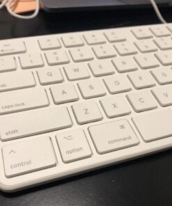 Macally Slim USB Wired Keyboard for Mac and Windows PC - Full Size 104 Key Layout & 16 Shortcut Keys - Scissor Keycaps for Smooth Typing - Mac Wired Keyboard with Numeric Keypad White 22 71bEjc0iiAL