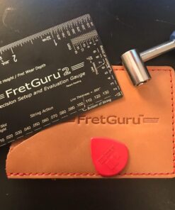FretGuru 8-in-1 String Action Gauge Guitar Fret Ruler Precision Fret Rocker - Precise CNC Machined, Diamond Honed, Polished Edge Guitar String Height Gauge - Luthier Tool with Thick Leather Case inch 45 71bEvkyG0L