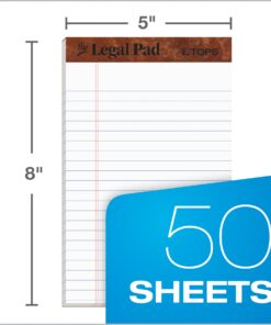TOPS 5 x 8 Legal Pads, 12 Pack, The Legal Pad Brand, Narrow Ruled, White Paper, 50 Sheets Per Writing Pad, Made in the USA (7500) 12 71bF9rtTMwL