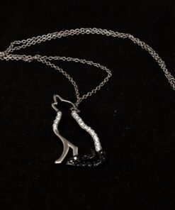 YFN Wolf Pendant Necklace 925 Sterling Silver Cubic Zirconial Wolf Moon Necklace 18" Birthday Day Jewelry for Girlfriend Wife Black Cz Wolf Necklace 22 71bFFrZf6uL