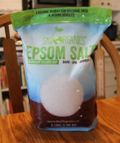 Sky Organics 5 lbs Epsom Salt - 100% Pure Magnesium Sulfate, USP Grade, Kosher, Non-GMO - Bath and Foot Soak, Soothing Body Soak. Made in USA, 39 71bFU26HqXL