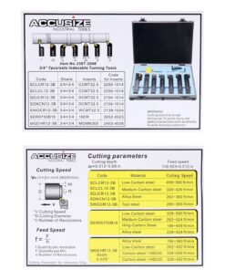 Accusize Industrial Tools 3/4'' Shank 7 Pc Indexable Carbide Turning Tool Set in Fitted Box, 2387-2006 7 Inserts Installed 17 71bFiTNUyvL