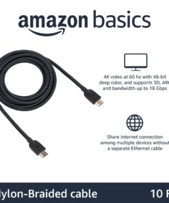 Amazon Basics High-Speed HDMI Cable (18Gbps, 4K/60Hz) - 10 Feet, Nylon-Braided for Television 1-Pack 12 71bFzm0wGtL