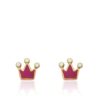 Little Miss Twin Stars 14k Gold Plated Stud Earring Hot Pink Crown 18 71bGFhSJpGL