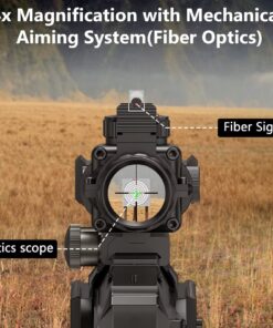 CVLIFE 4x32 Tactical Rifle Scope Red & Green &Blue Illuminated Reticle Scope with Fiber Optic Sight 30 71bH0x4D59L