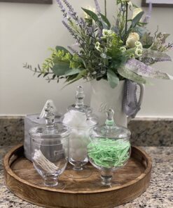 Home Essentials & Beyond Apothecary Jars with Lids Set of 3 Candy Jars for Candy Buffet, Glass décor, Laundry Room, Potpourri, and Bathroom 29 71bHXvjkpmL