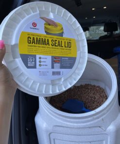 GAMMA2 Gamma Seal Lid - Pet Food Storage Container Lids - Fits 3.5, 5, 6, & 7 Gallon Buckets, Black, Made in USA 37 71bHeJRi4VL 1