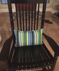 Pillow Perfect Stripe Indoor/Outdoor Accent Throw Pillow, Plush Fill, Weather, and Fade Resistant, Lumbar - 11.5" x 18.5" , Blue/Green Topanga, 2 Count Small Lumbar - 11.5" x 18.5" 18 71bHs8 uWfL