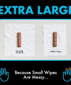 DUDE Wipes - Flushable Wipes Stocking Stuffers - 1 Pack, 48 Wipes - Unscented Extra-Large Adult Wet Wipes - Vitamin-E & Aloe for at-Home Use - Septic and Sewer Safe Fragrance Free 48 Count (Pack of 1) 21 71bII2LRxEL