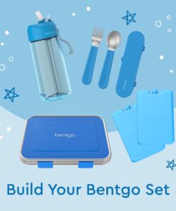 Bentgo Ice Lunch Chillers - Ultra-Thin Ice Packs Perfect for Everyday Use in Lunch Bags, Lunch Boxes and Coolers - 4 Pack (Blue) Blue 28 71bIu20seGL
