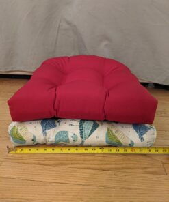 Pillow Perfect Outdoor/Indoor Pompeii Tufted Seat Cushions (Round Back), 19" x 19", Red, 2 Pack Round Corner - 19" x 19" Pillow 33 71bJ1r8B4AL