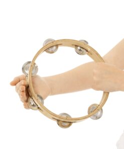 Nino Percussion NINO46 8-Inch Wood Tambourine with Steel Jingles, 1 Row, Natural 8" No Head 3 71bJo18Ji7L