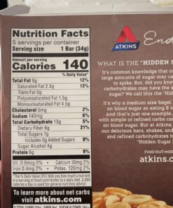 Atkins Peanut Caramel Cluster Bar, Dessert Favorite, High in Fiber, 3g Net Carb, 1g Sugar 24 71bKGrSkRjL