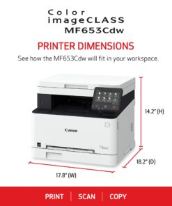 Canon Color imageCLASS MF653Cdw - Multifunction, Duplex, Wireless, Mobile-Ready Laser Printer with 3 Year Limited Warranty, White 9 71bLBM5gowL