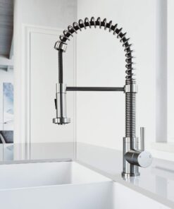 VIGO VG02001ST 19" H Edison Single-Handle with Pull-Down Sprayer Kitchen Faucet in Stainless Steel 23 71bMsbbG6rL