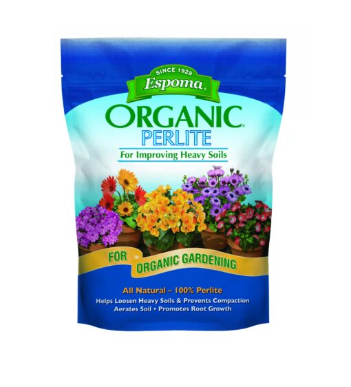 Espoma Organic Perlite; All Natural and Approved for Organic Gardening. Helps Loosen and Aerate Heavy Soils, Prevent Compaction & Promotes Root Growth – Pack of 1 8 quart